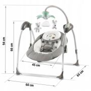 Leagan electric cu muzica ricokids premium 7322 - gri edeedi7322