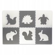Salteluta de joaca 180 x 120 cm cu animalute 6 bucati ricokids 7490 - gri edeedi7490