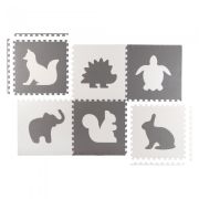 Salteluta de joaca 180 x 120 cm cu animalute 6 bucati ricokids 7491 - gri edeedi7491