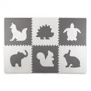 Salteluta de joaca 180 x 120 cm cu animalute 6 bucati ricokids 7491 - gri edeedi7491