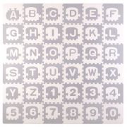Salteluta de joaca 180 x 180 cm cu litere si cifre ricokids 7488 - trenulet gri edeedi7488