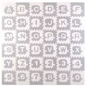 Salteluta de joaca 180 x 180 cm cu litere si cifre ricokids 7488 - trenulet gri edeedi7488