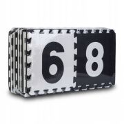 Salteluta de joaca 180 x 180 cm cu litere si cifre ricokids 7493 - alb - negru edeedi7493