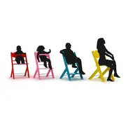 Scaun masa bebe din lemn reglabil treppy alb lvtktrp1006