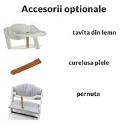 Scaun masa bebe din lemn reglabil treppy alb lvtktrp1006