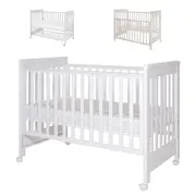 Treppy patut co-sleeping 120x60 cu laterala culisanta si roti dreamy plus alb lvtktrp1136-white