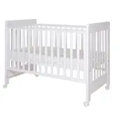 Treppy patut co-sleeping 120x60 cu laterala culisanta si roti dreamy plus alb lvtktrp1136-white