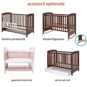Treppy patut co-sleeping 120x60 cu laterala culisanta si roti dreamy plus alb lvtktrp1136-white