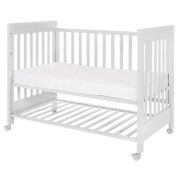 Treppy patut co-sleeping 120x60 cu laterala culisanta si roti dreamy plus alb lvtktrp1136-white