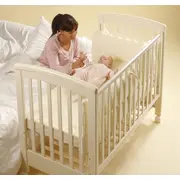 Treppy patut co-sleeping 120x60 cu laterala culisanta si roti dreamy plus alb lvtktrp1136-white