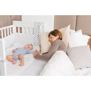 Treppy patut co-sleeping 120x60 cu laterala culisanta si roti dreamy plus alb lvtktrp1136-white