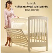Treppy patut co-sleeping 120x60 cu laterala culisanta si roti dreamy plus natur lvtktrp1135-natur