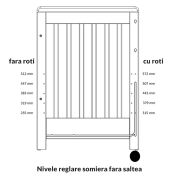 Treppy patut co-sleeping 120x60 cu laterala culisanta si roti dreamy plus natur lvtktrp1135-natur