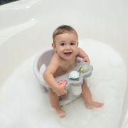 Olmitos - Scaun baie bebe cu stropitoare si jucarii gri, tavita frontala detasabila LVTKOLM1988