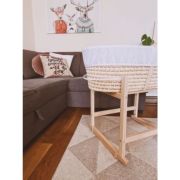 Cosulet bebe pentru dormit handmade din material ecologic Ahoj Baby natur, include stand cu sistem de leganare LVTK5907443677293-5907443677675