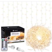 Instalatie luminoasa craciun 500 leduri cu telecomanda, 23 m, 8 functii, exterior/interior, tip perdea de turturi alb cald LVTKCL0505