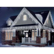 Instalatie luminoasa craciun 500 leduri cu telecomanda, 23 m, 8 functii, exterior/interior, tip perdea de turturi alb rece LVTKCL0504