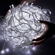 Instalatie luminoasa craciun 500 leduri cu telecomanda, 23 m, 8 functii, exterior/interior, tip perdea de turturi alb rece LVTKCL0504