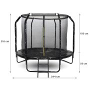 Trambulina copii 244 cm Skyflyer Premium Pro, include scara si plasa de protectie LVTKTR0033