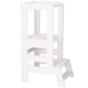 Turn de invatare ajustabil learning tower, tip montessori, alb lvtkkch 01 white