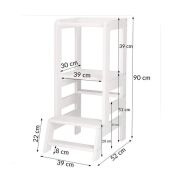 Turn de invatare ajustabil learning tower, tip montessori, alb lvtkkch 01 white