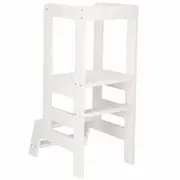 Turn de invatare ajustabil learning tower, tip montessori, alb lvtkkch 01 white