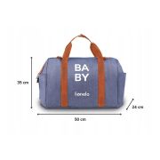 Lionelo - Geanta pentru mamici Ida Cu multiple compartimente, Albastru BYNLO-IDA_BLUE_DENIM