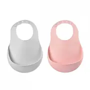 Set 2 Bavete silicon Beaba Old Pink/Light Grey ERFB913510