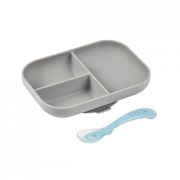 Set de masa silicon Beaba 2 piese - Gri ERFB913508