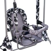 Leagan pentru copii, Top Kids, cu spatar reglabil si bara detasabila, Grey Romb KRT4124ATH1GR