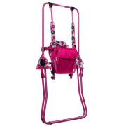 Leagan pentru copii, Top Kids, cu spatar reglabil si bara detasabila, Pink Flowers KRT4124ATH1PF