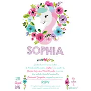 Invitatie de botez Unicorn - SHYFL006