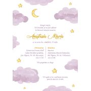 Invitatie de botez Norisori roz - SHYFL015