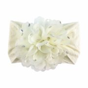 Bentita lata cu floare din tulle si buline argintii MDFD351-c8