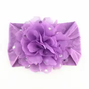 Bentita lata cu floare din tulle si buline argintii MDFD351-c8