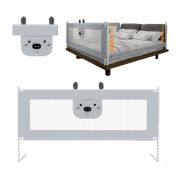 Bariera protectie pat culisanta XXL 200 cm Bears Grey, inaltime reglabila 68-98 cm LVTK5904067518209