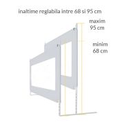 Bariera protectie pat culisanta XXL 200 cm Bears Grey, inaltime reglabila 68-98 cm LVTK5904067518209