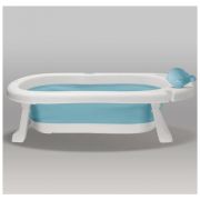 Cadita pliabila XL cu suport anatomic Kasia blue, include jucarie LVTK5903794147485