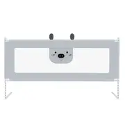 Bariera protectie pat culisanta xxl 200 cm bears grey, inaltime reglabila 68-98 cm lvtk5904067518209