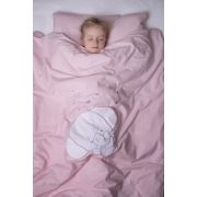 Amy - Lenjerie 3 Piese Cu Protectie Laterala Elefant Din Bumbac, 120x60 Cm, Roz Pjb81334