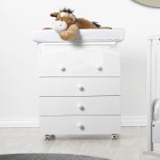 Comoda Bebe, 4 Sertare, Cadita Anatomica Si Masa De Infasat, Detasabile, Alb Pjbcomoda_bi