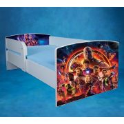 Pat Baieti Cu Eroi Din Avengers Cu Saltea SafeNest 140x70 Inclusa, Varianta Fara Sertar Ptv1692