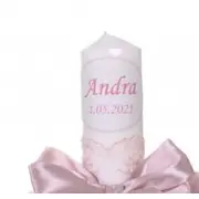 Personalizare lumanare de botez - imprimare lumanare cu nume si data