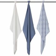 Set 3 paturici de muselina albastru Clevamama 3540 SUPclvm_3540