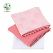 Set 3 paturici de muselina roz Clevamama 3539 SUPclvm_3539