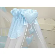 Amy - Baldachin Din Tul, Bear Heart Blue, Suport De Prindere Inclus, 600x160 Cm Pjb68864+s