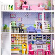 Casuta de papusi din lemn cu mobilier xxl ecotoys hm006604 edeedihm006604