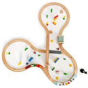 Jucarie cale ferata din lemn cu tren cu baterii ecotoys hm015147, 69 elemente, multicolor edeedihm015147