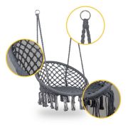 Leagan suspendat pentru interior/exterior, cu spatar, cuib de barza, gri, gw-076 edeedigw-076grey