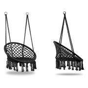 Leagan suspendat pentru interior/exterior, cu spatar, cuib de barza, negru, gw-076 edeedigw-076black
